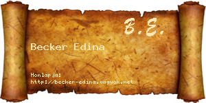 Becker Edina névjegykártya